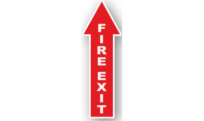 24" x 8" ARROW SIGNS - Arrow Sign - Fire Exit - LS-SIGN 192 #0451UP -UEN
