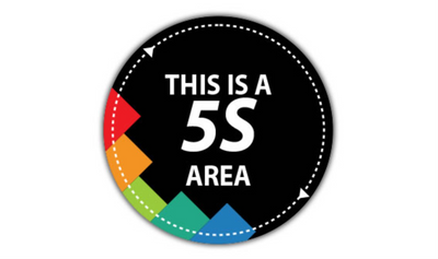 30" CIRCLE SIGNS - Circle Sign - This Is A 5S Area - LS-SIGN 900 #1886 -UEN