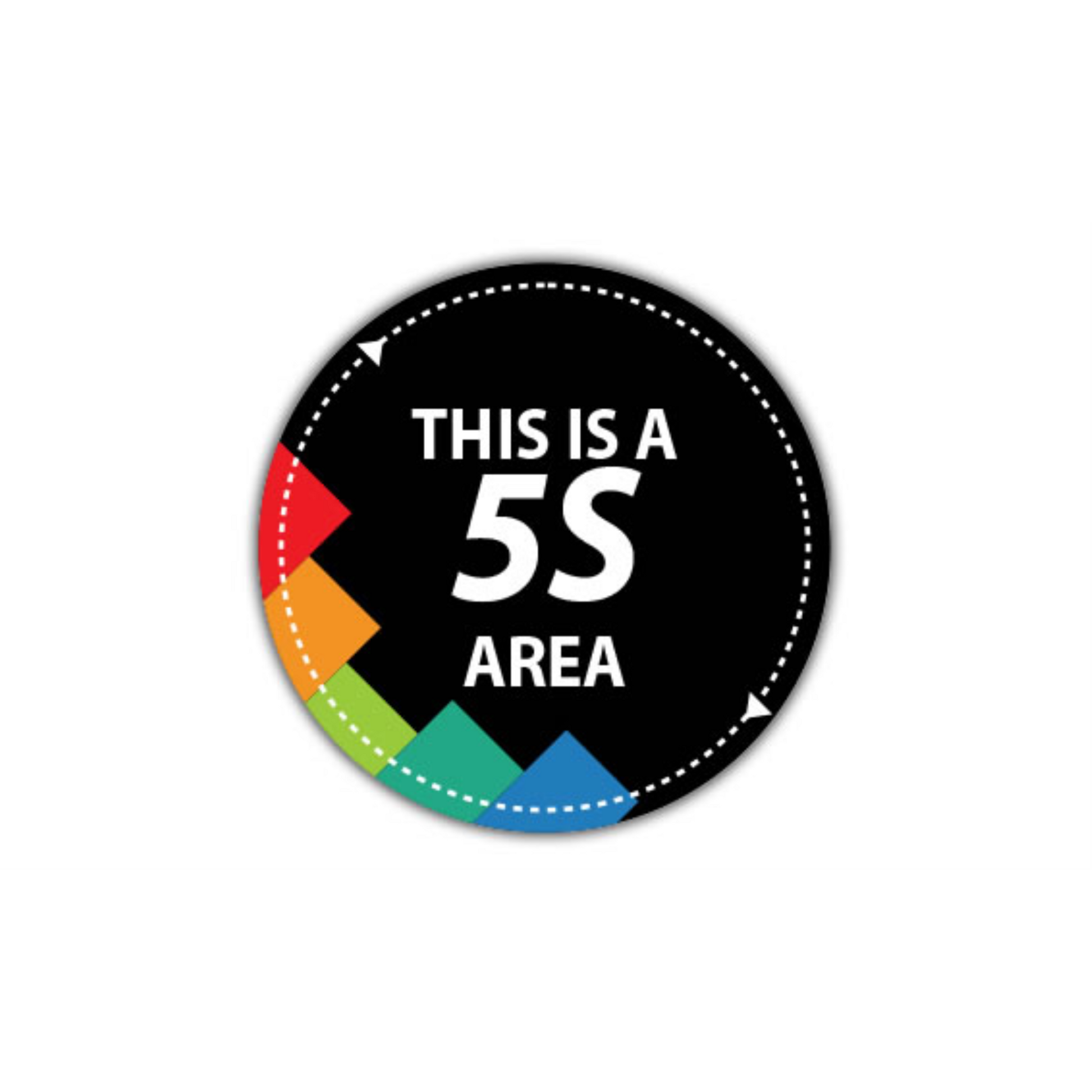 12" CIRCLE SIGNS - Circle Sign - This Is A 5S Area - DSV-SIGN 144 #1881 -UEN