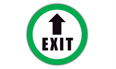 17" CIRCLE SIGNS - Circle Sign - Exit - LS-SIGN 289 #6025 -UEN