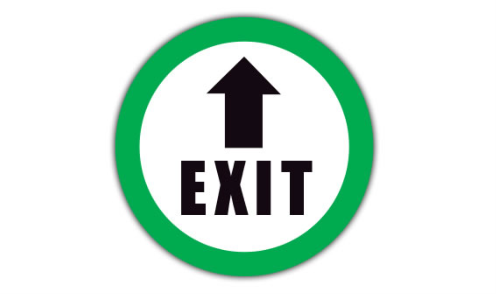 12" CIRCLE SIGNS -  Circle Sign - Exit - LS-SIGN 144 #0265 -UEN