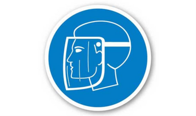 17" CIRCLE SIGNS - Circle Sign - Face Guard Required - DSV-SIGN 289 #6047 -UEN