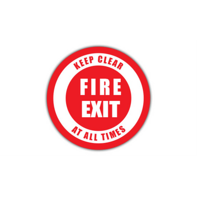 32" CIRCLE SIGNS -  Circle Sign - Fire Exit Keep Clear At All Times - DSV-SIGN 1024 #0240 -UEN