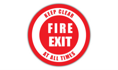 24" CIRCLE SIGNS - Circle Sign - Fire Exit Keep Clear At All Times - DSV-SIGN 576 #0238 -UEN