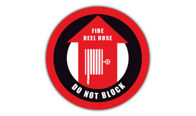12" CIRCLE SIGNS - Circle Sign - Fire Reel Hose Do Not Block - DSV-SIGN 144 #1981 -UEN