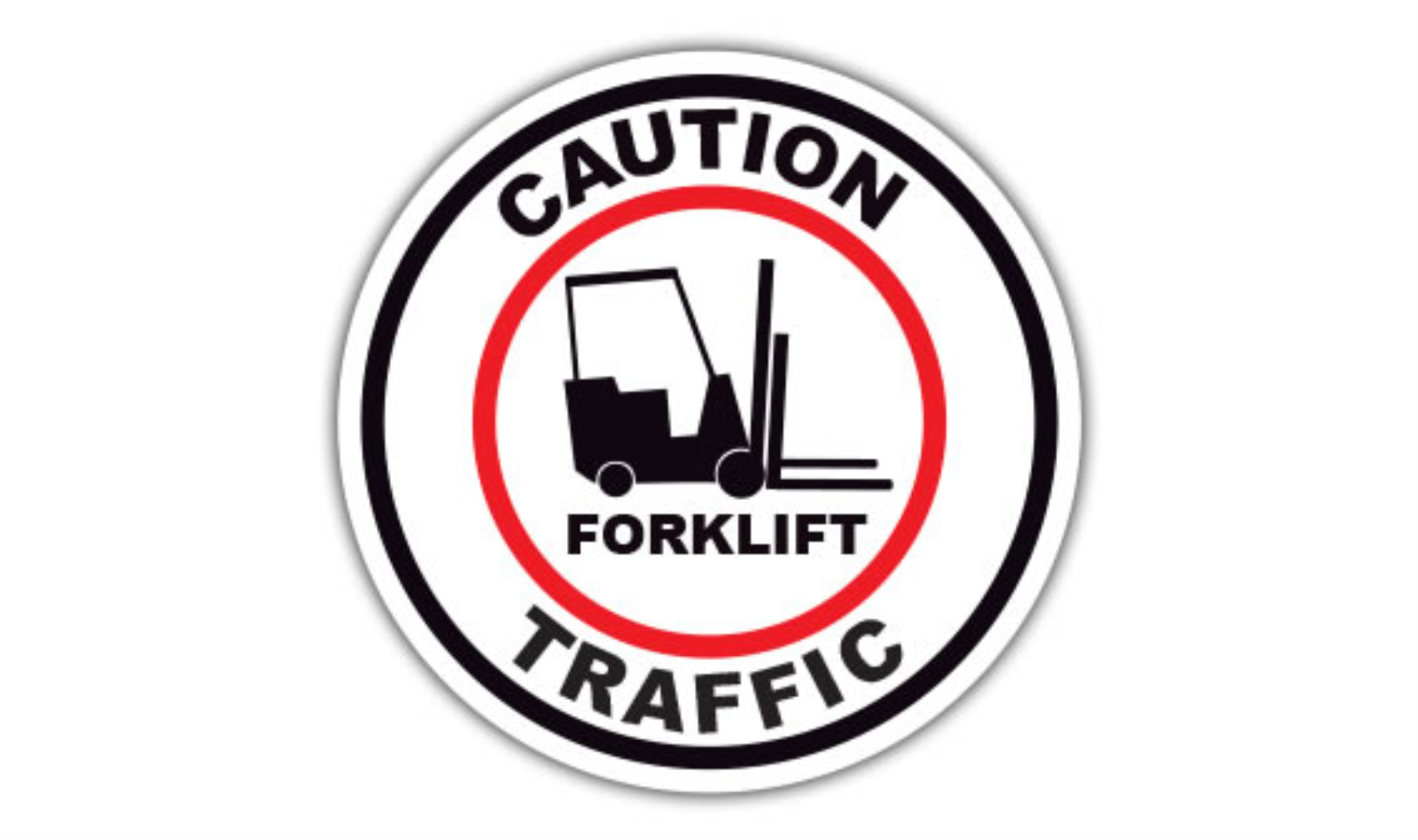 12" CIRCLE SIGNS -  Circle Sign - Caution Forklift Traffic - DSV-SIGN 144 #0223 -UEN