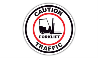 30" CIRCLE SIGNS - Circle Sign - Caution Forklift Traffic - DSV-SIGN 900 #0227 -UEN
