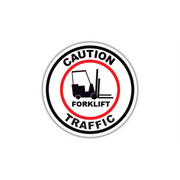 12" CIRCLE SIGNS -  Circle Sign - Caution Forklift Traffic - LS-SIGN 144 #0223 -UEN