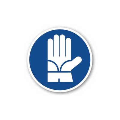 12" CIRCLE SIGNS - Circle Sign - Safety Gloves Required - LS-SIGN 144 #1759 -UEN