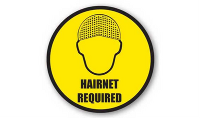 30" CIRCLE SIGNS - Circle Sign - Hairnet Required - DSV-SIGN 900 #1565 -UEN