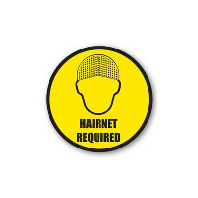 12" CIRCLE SIGNS -  Circle Sign - Hairnet Required - LS-SIGN 144 #1561 -UEN