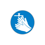 12" CIRCLE SIGNS -  Circle Sign - Wash Hands - LS-SIGN 144 #1567 -UEN