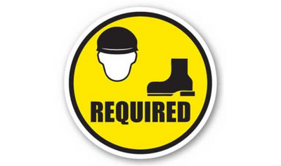 32" CIRCLE SIGNS - Circle Sign - Hard Hat & Safety Shoes Required - DSV-SIGN 1024 #1620 -UEN