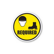 24" CIRCLE SIGNS -  Circle Sign - Hard Hat & Safety Shoes Required - DSV-SIGN 576 #1618 -UEN