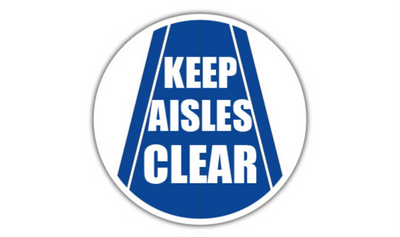 17" CIRCLE SIGNS - Circle Sign - Keep Aisles Clear - DSV-SIGN 289 #6067 -UEN