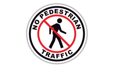 24" CIRCLE SIGNS - Circle Sign - No Pedestrian Traffic - DSV-SIGN 576 #0214 -UEN