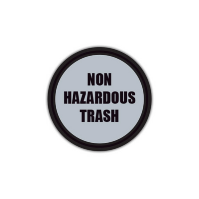 12" CIRCLE SIGNS - Circle Sign - Non Hazardous Trash - DSV-SIGN 144 #1573 -UEN