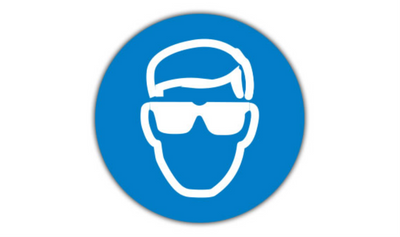 12" CIRCLE SIGNS - Circle Sign - Eye Protection Required - DSV-SIGN 144 #0499 -UEN