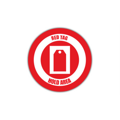 16" CIRCLE SIGNS -  Circle Sign - RED TAG HOLD AREA - LS-SIGN 256 #1989 -UEN