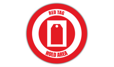 20" CIRCLE SIGNS - Circle Sign - RED TAG HOLD AREA - DSV-SIGN 400 #1991 -UEN