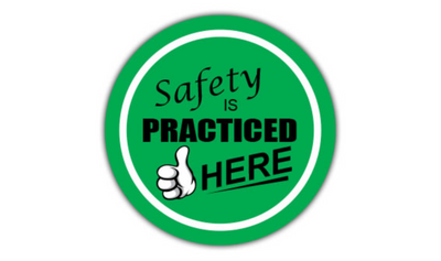 24" CIRCLE SIGNS - Circle Sign - Safety is Practiced Here - DSV-SIGN 576 #0520 -UEN