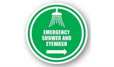 16" CIRCLE SIGNS - Circle Sign - Emergency Shower And Eyewash - DSV-SIGN 256 #0242 -UEN