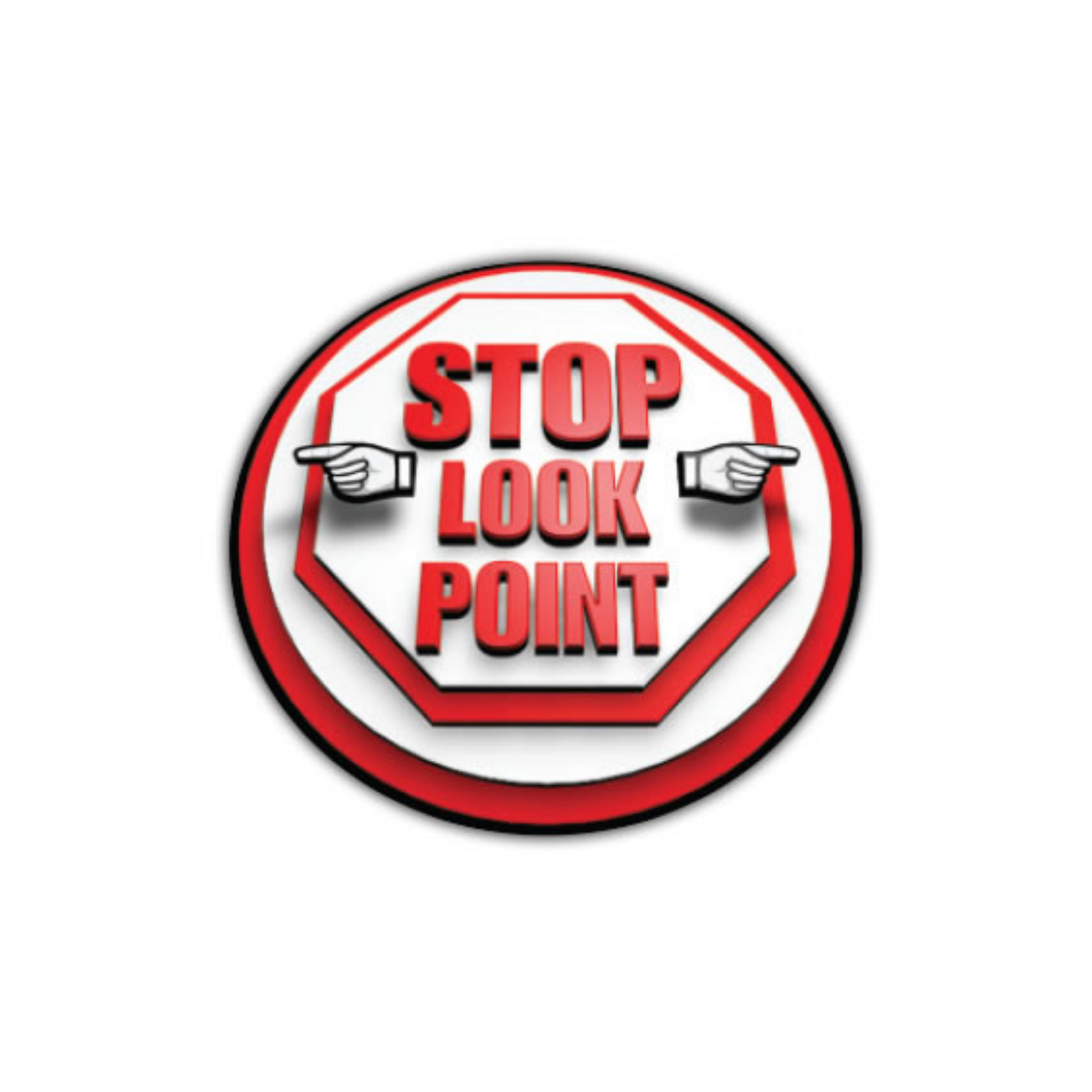 12" CIRCLE SIGNS - Circle Sign - Stop Look Point - LS-SIGN 144 #1813 -UEN