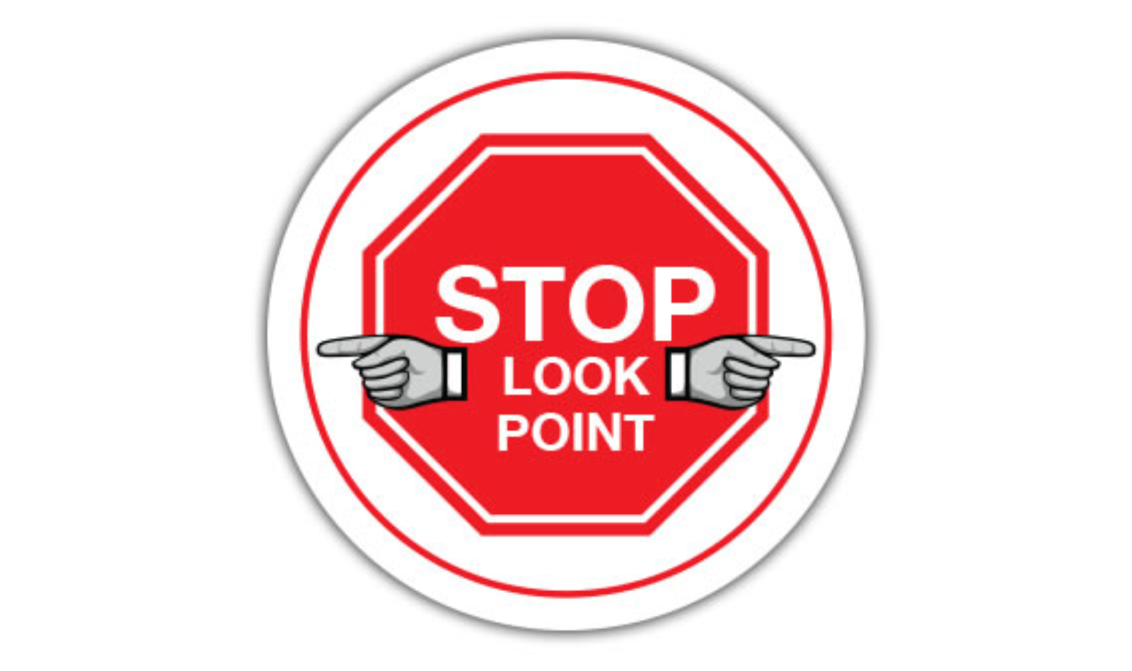 20" CIRCLE SIGNS -  Circle Sign - Stop Look Point - DSV-SIGN 400 #1791 -UEN