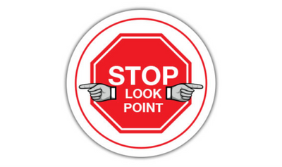 16" CIRCLE SIGNS - Circle Sign - Stop Look Point - DSV-SIGN 256 #1790 -UEN