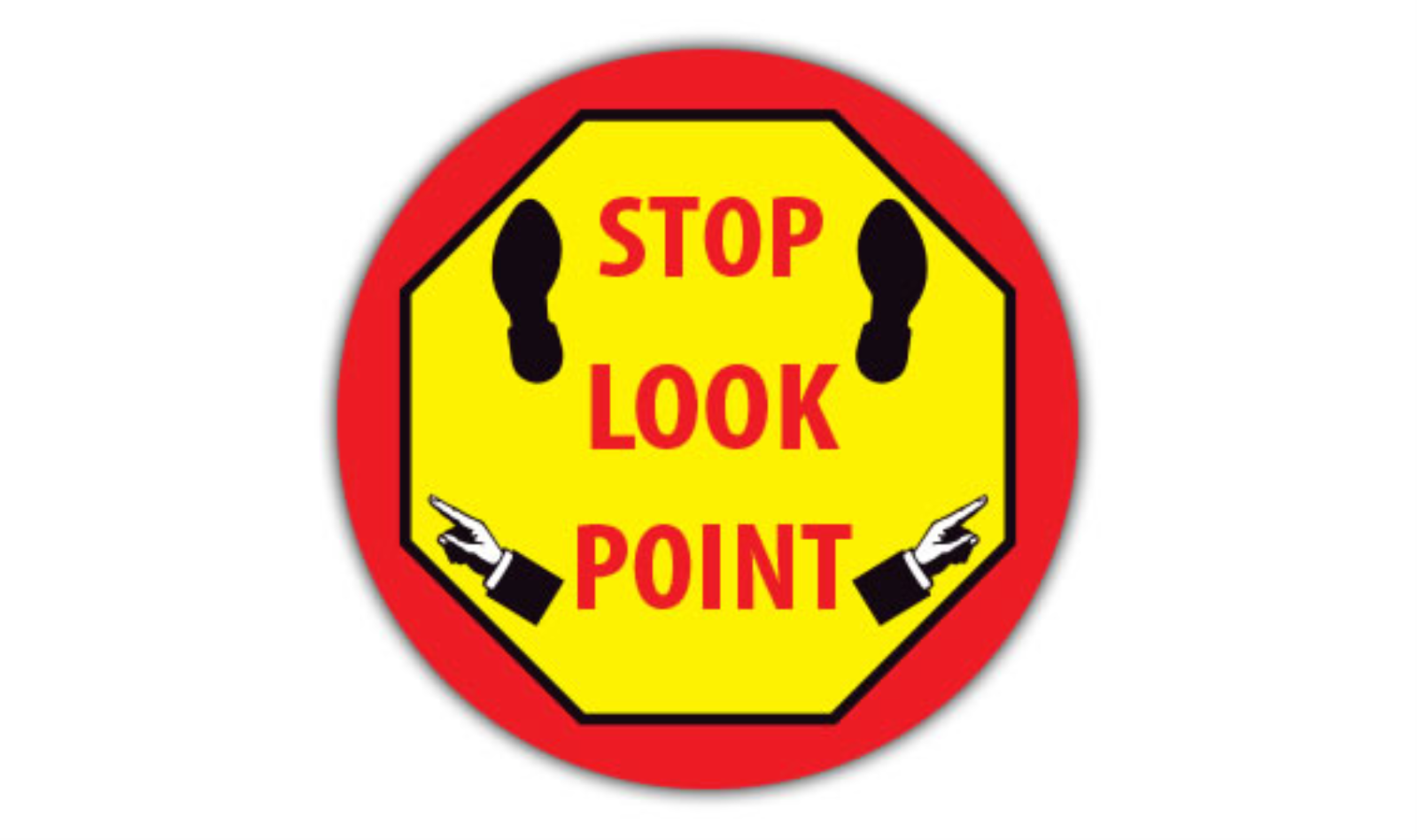 16" CIRCLE SIGNS -  Circle Sign - Stop Look Point - LS-SIGN 256 #1796 -UEN