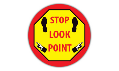 12" CIRCLE SIGNS - Circle Sign - Stop Look Point - LS-SIGN 144 #1795 -UEN