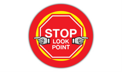 16" CIRCLE SIGNS - Circle Sign - Stop Look Point - DSV-SIGN 256 #1808 -UEN