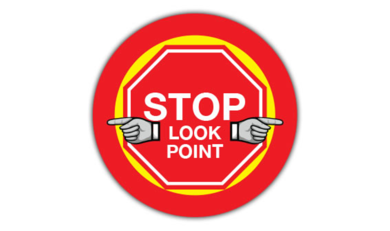 20" CIRCLE SIGNS -  Circle Sign - Stop Look Point - LS-SIGN 400 #1809 -UEN