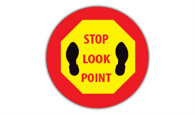 16" CIRCLE SIGNS - Circle Sign - Stop Look Point - DSV-SIGN 256 #1778 -UEN