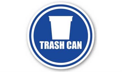 24" CIRCLE SIGNS - Circle Sign - Trash Can - LS-SIGN 576 #1660 -UEN