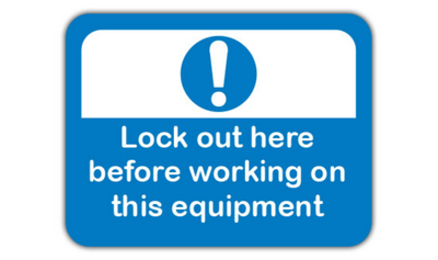 30" x 21" RECTANGLE SIGNS - Lock Out/Tag Out Sign - Lock Out Here Before Working On Equipment - DSV-SIGN 630 #2028 -UEN