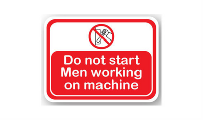 30" x 21" RECTANGLE SIGNS - Lock Out/Tag Out Sign - Do Not Start Men Working On Machine - DSV-SIGN 630 #2003 -UEN