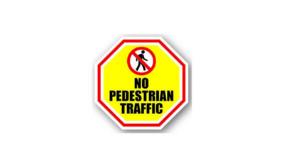 20" OCTAGON SIGNS - Octagon Sign - No Pedestrian Traffic - LS-SIGN 400 #1083 -UEN