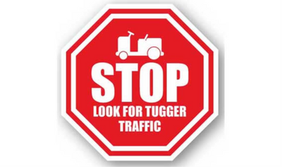 16" OCTAGON SIGNS - Octagon Sign - Stop Look for Tugger Traffic - LS-SIGN 256 #1034 -UEN