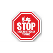 24" OCTAGON SIGNS -  Octagon Sign - Stop Look for Tugger Traffic - DSV-SIGN 576 #1036 -UEN
