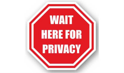 20" OCTAGON SIGNS - Octagon Sign - Wait Here for Privacy - DSV-SIGN 400 #0999 -UEN