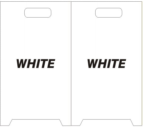 BLANK WHITE FOLDING FLOOR STANDS - BLANK WHITE FOLDING FLOOR STANDS, 20X12, Coroplast Plastic