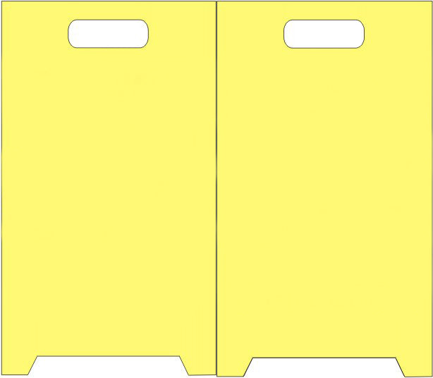 BLANK YELLOW FOLDING FLOOR STANDS - BLANK YELLOW FOLDING FLOOR STANDS, 20X12, Coroplast Plastic