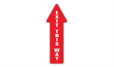 34" x 12" ARROW SIGNS - Arrow Sign - Exit This Way - LS-SIGN 408 #0446UP -UEN