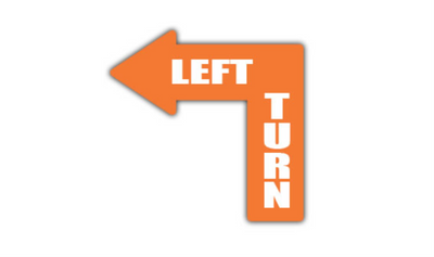 34" x 34" ARROW SIGNS - Arrow Sign - Left Turn - DSV-SIGN 884 #0468 -UEN