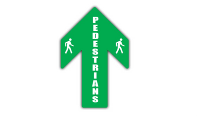 24" x 16" ARROW SIGNS - Arrow Sign - Pedestrians - DSV-SIGN 384 #0461 -UEN