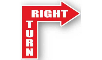24" x 24" ARROW SIGNS - Arrow Sign - Right Turn - LS-SIGN 384 #0465 -UEN