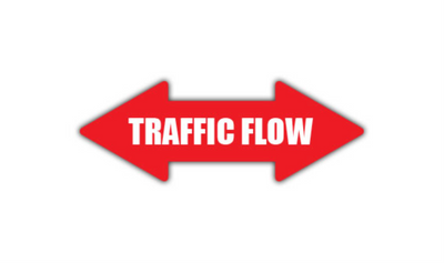 12" x 4" ARROW SIGNS - Arrow Sign - Traffic Flow (Double Arrow) - LS-SIGN 48 #0456 -UEN