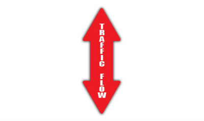 12" x 4" ARROW SIGNS - Arrow Sign - Traffic Flow (Double Arrow) - LS-SIGN 48 #0456UP -UEN