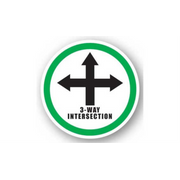 12" CIRCLE SIGNS -  Circle Sign - 3-Way Intersection - LS-SIGN 144 #0289 -UEN